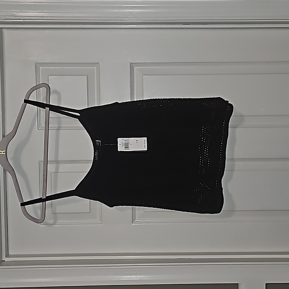 Black Knit Spaghetti Strap Tank Top - Picture 2 of 5